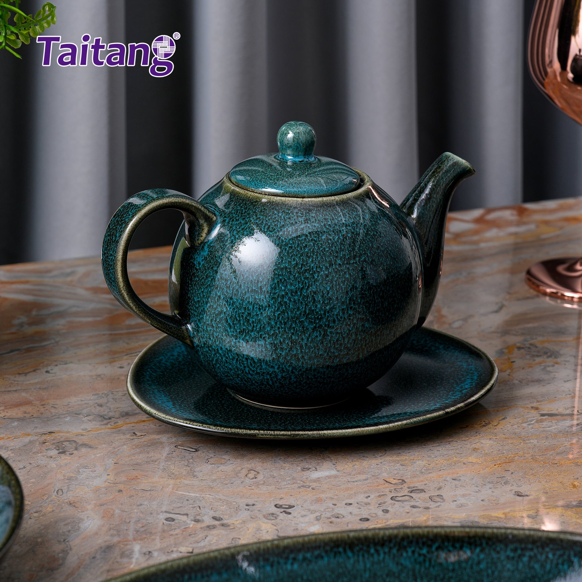 Emerald Glaze Dinnerware Set Commercial Ceramic Tableware for Luxury Hotels & Fine Dining