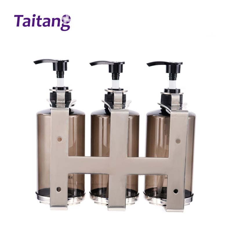 Triple Stainless Steel Wall Mounted Soap Dispenser Holder with 300ml Refillable Bottles