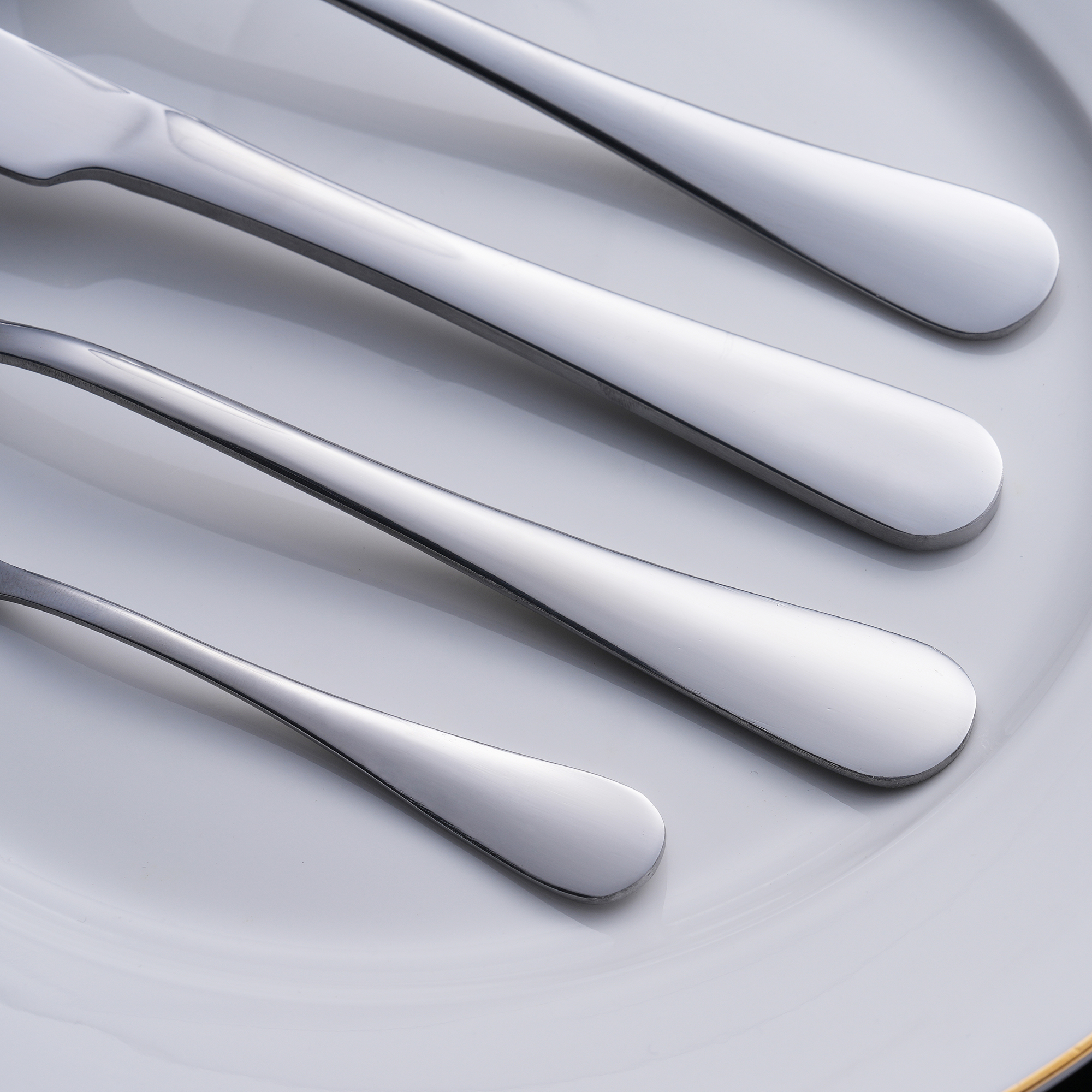 Minimalist Restaurant Cutlery Set Fluid Teardrop Hotel Flatware Collection Premium Steel Cutlery Set Restaurant Supply