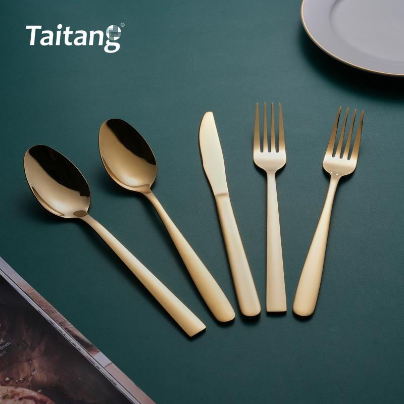 Luxury Gold Restaurant Cutlery Set Premium Stainless Steel Flatware for 5-Star Hotel & Fine Dining Banquets