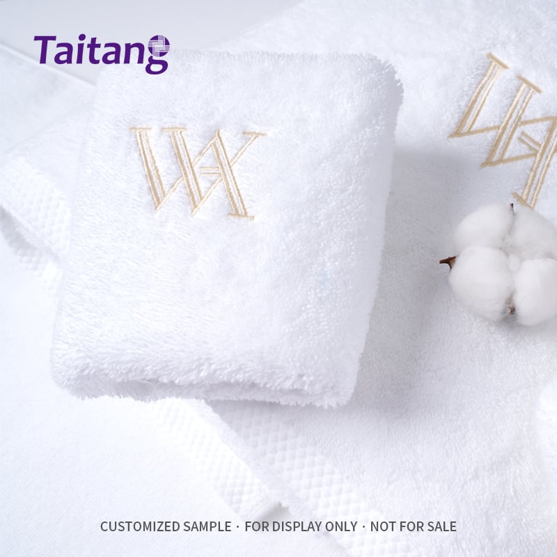 Luxury Hotel Towels Collection 16S Cotton Bath Towel Set Wholesale with Custom Logo Embroidery