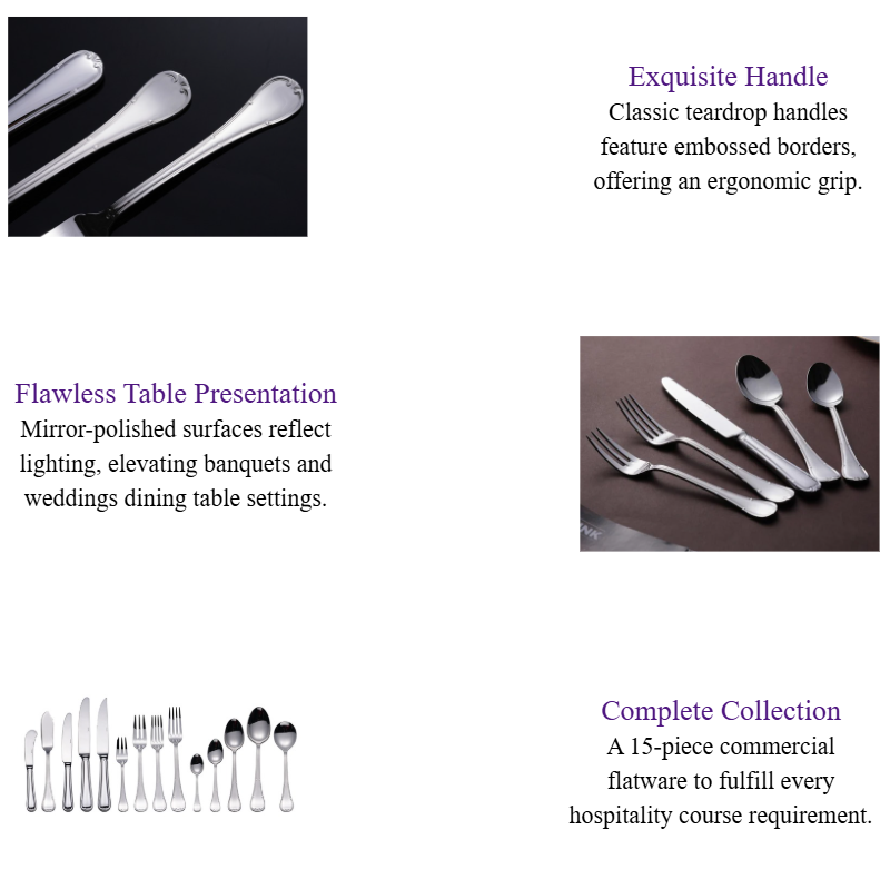 Premium Stainless Steel Restaurant Cutlery Set Luxury Hotel Flatware Collection with Custom Logo Support.png