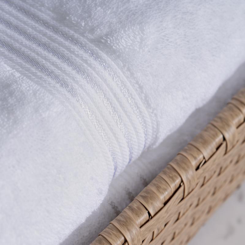 Luxury Hotel Bath Towels 100% Cotton 16S Thick Hotel Towels with Bright Silk Bubble Satin Border