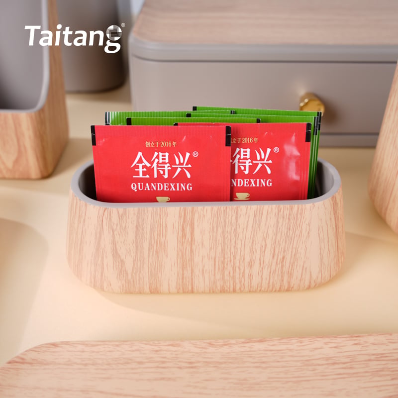 Set Fasilitas Kamar Hotel Resin Bergaya Serat Kayu, Aksesori Kamar Tamu Bintang 5