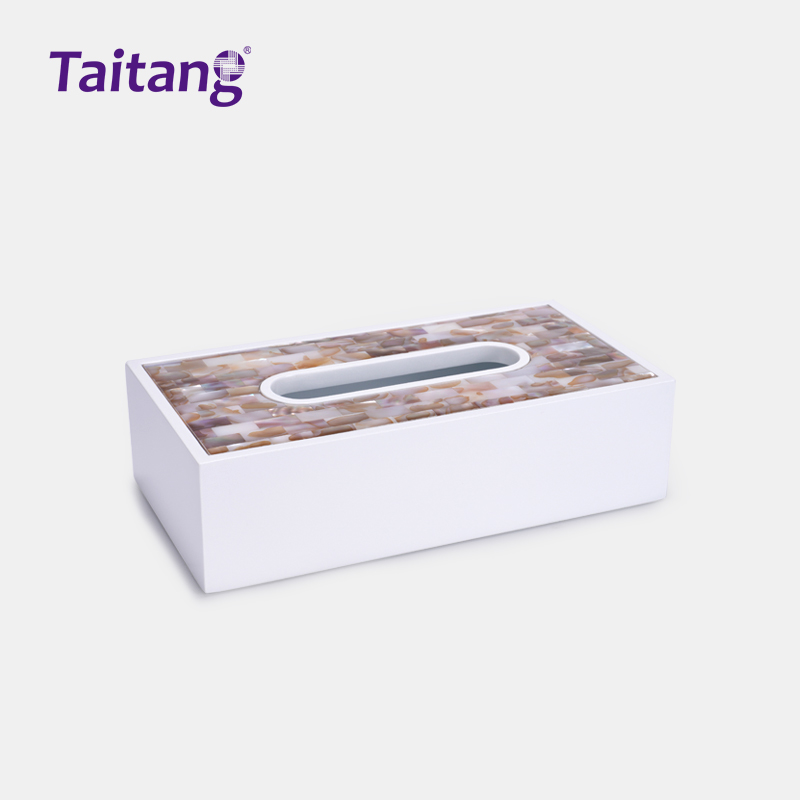 Iridescent Pearl White Resin Hotel Amenity Collection Luxury Guestroom Accessories Set