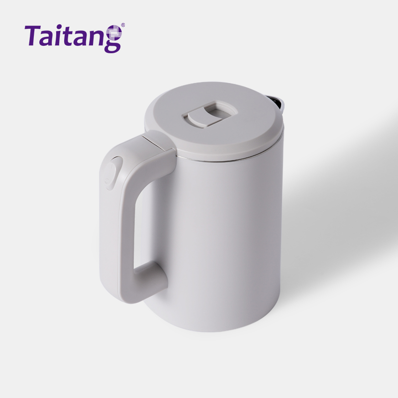 0.8L Double-Layer Anti-Scald Hotel Electric Kettle 1000W Khaki Hospitality Kettle