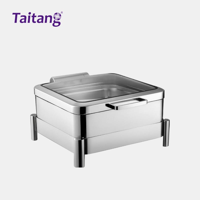 Commercial Stainless Steel Food Warmer Buffet Display Luxury Buffet Server Warmer Tray & Soup Kettle for Hotel