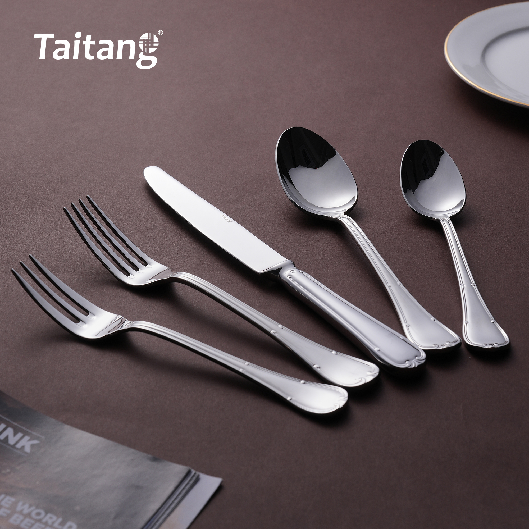 Premium Stainless Steel Restaurant Cutlery Set Luxury Hotel Flatware Collection with Custom Logo Support