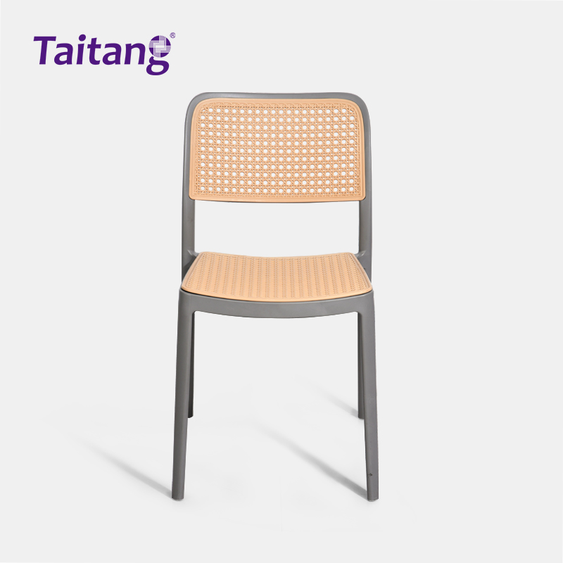Commercial Outdoor Dining Chair Modern Faux Rattan Plastic Chair for Hotel Patios & Restaurants