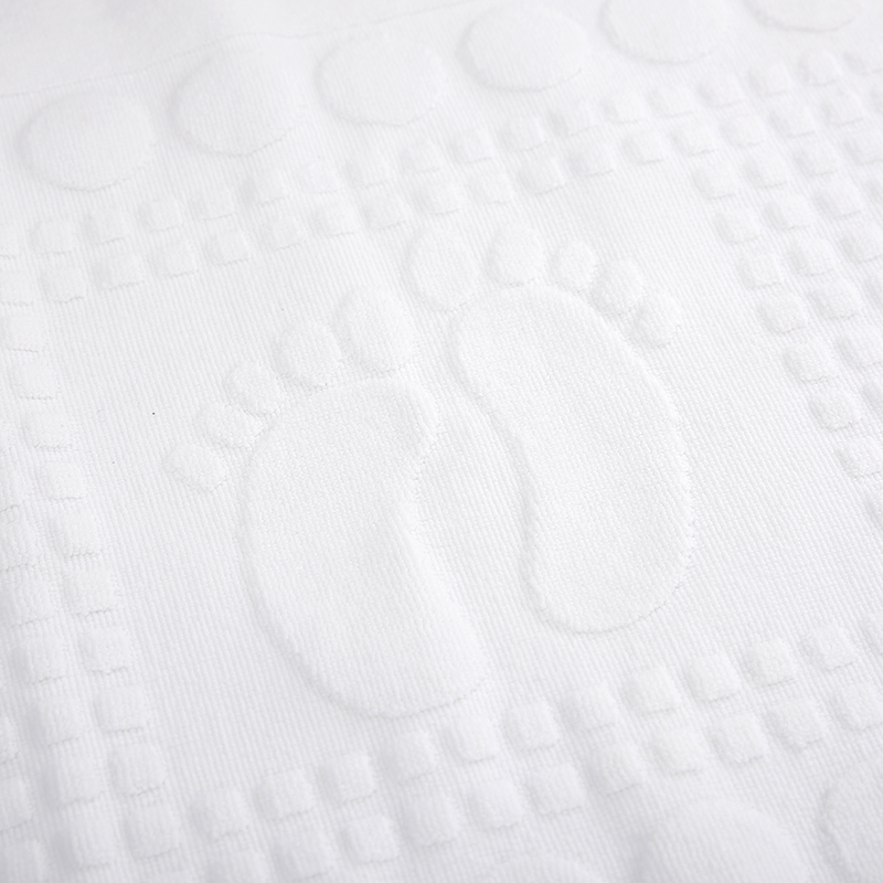 Cotton Hotel Bath Mat Wholesale Embossed Footprint & Polka Dot Towel Bath Mats