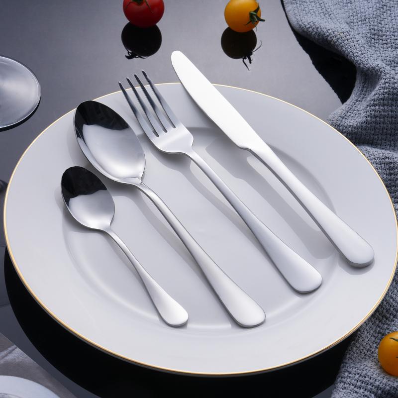 Minimalist Restaurant Cutlery Set Fluid Teardrop Hotel Flatware Collection Premium Steel Cutlery Set Restaurant Supply