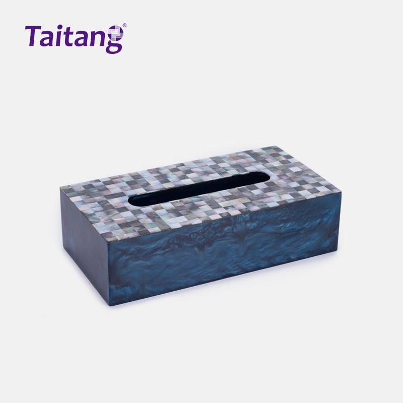 Eco-Resin Hotel Trays and Bathroom Accessories Set Ocean Pearl Room Service Tray for Boutique Hotels