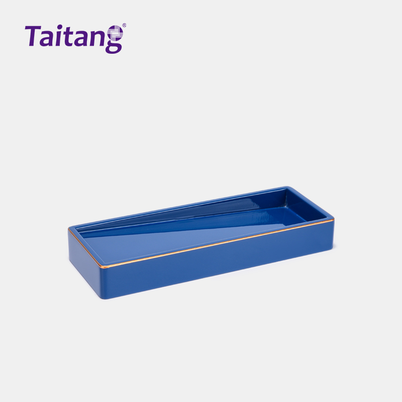 Luxury Resin Hotel Guestroom Amenity Box & Tray Set Premium Royal Blue Hospitality Tray Collection 5-Star