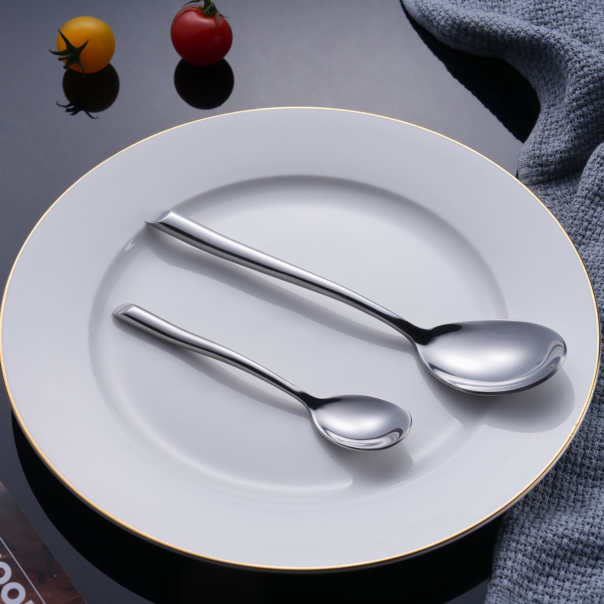 Geometric Bevel-Cut Restaurant Cutlery Set Premium Modern Steel Flatware for Luxury Boutique Hospitality Sourcing