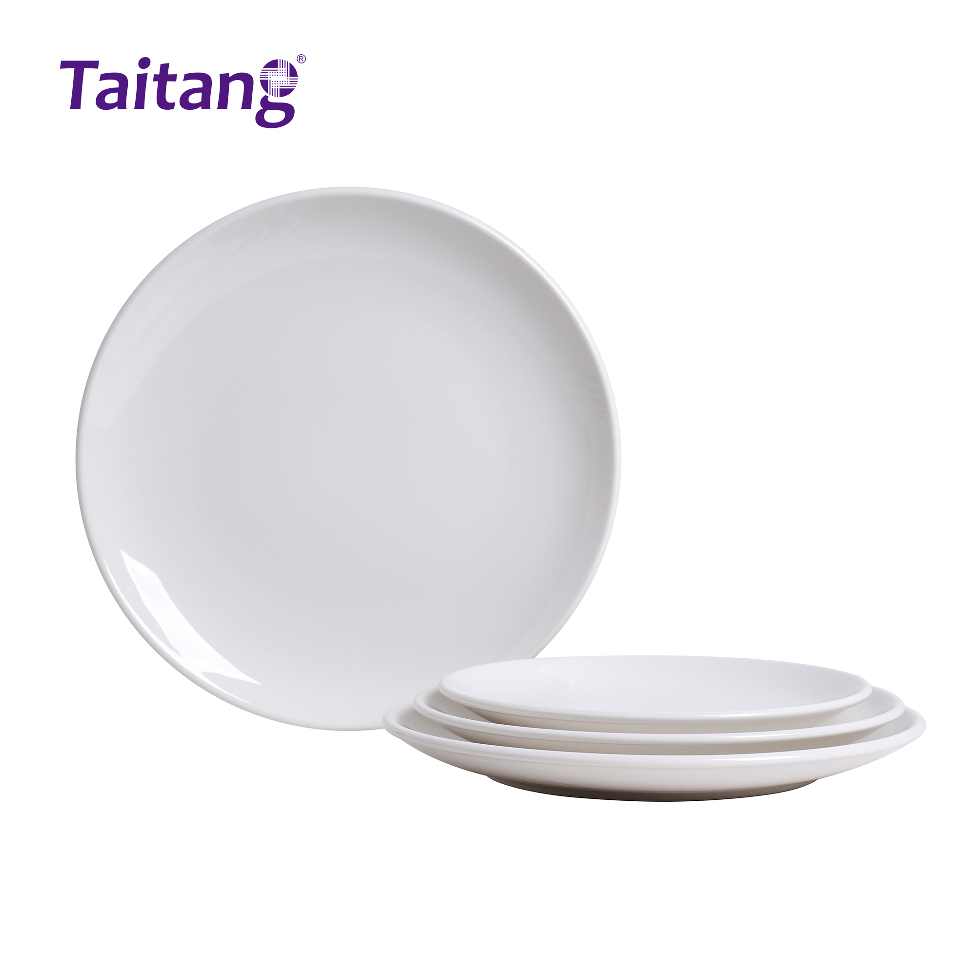 Porcelain Shallow Plate Durable Hotel Dinnerware Collection for Elite Banquet & Buffet Service