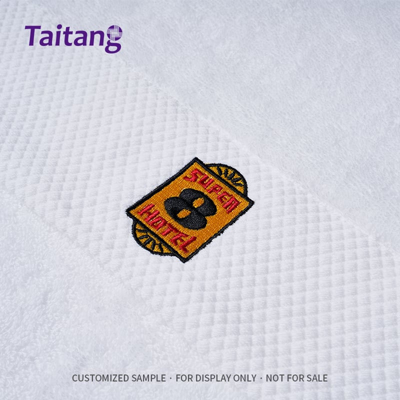 Dobby Embroidered Hotel Towel Set 100% Cotton 16S Bath Towels, Face Towels & Bath Mats Wholesale