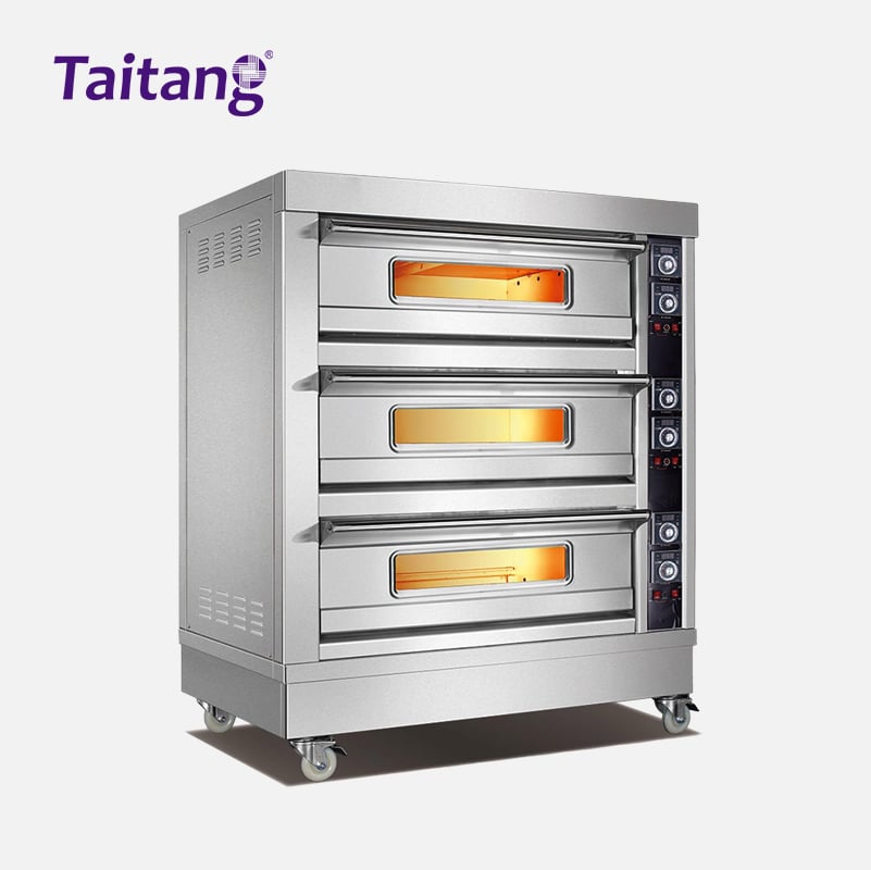 Commercial Baking Oven Electric & Gas Deck Ovens with Painted Outer Shell for Hotel & Restaurant Kitchens