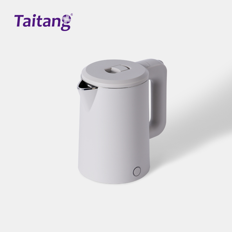 0.8L Double-Layer Anti-Scald Hotel Electric Kettle 1000W Khaki Hospitality Kettle