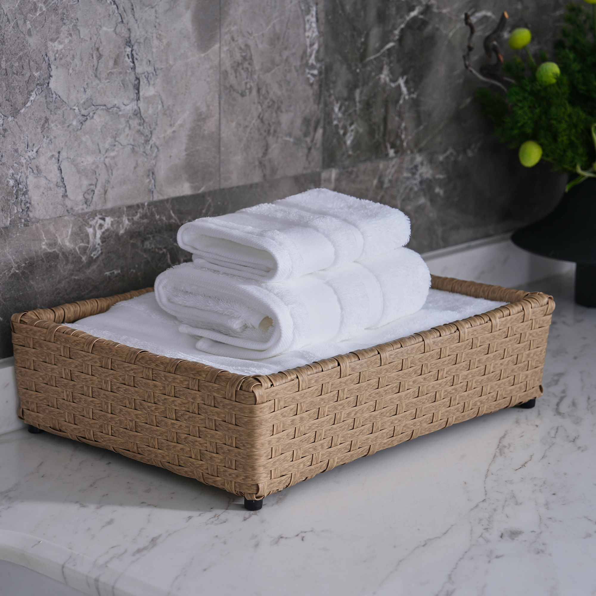 Bộ khăn tắm khách sạn cao cấp 16S dạng xoắn ốc bằng cotton, có viền chéo satin màu bạch kim