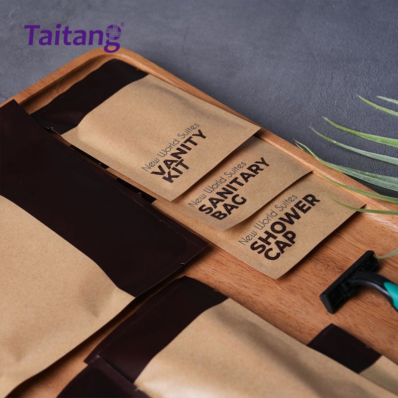 Eco-Friendly Kraft Paper Hotel Amenities Kit Custom Bulk Hotel Bathroom Toiletries Set