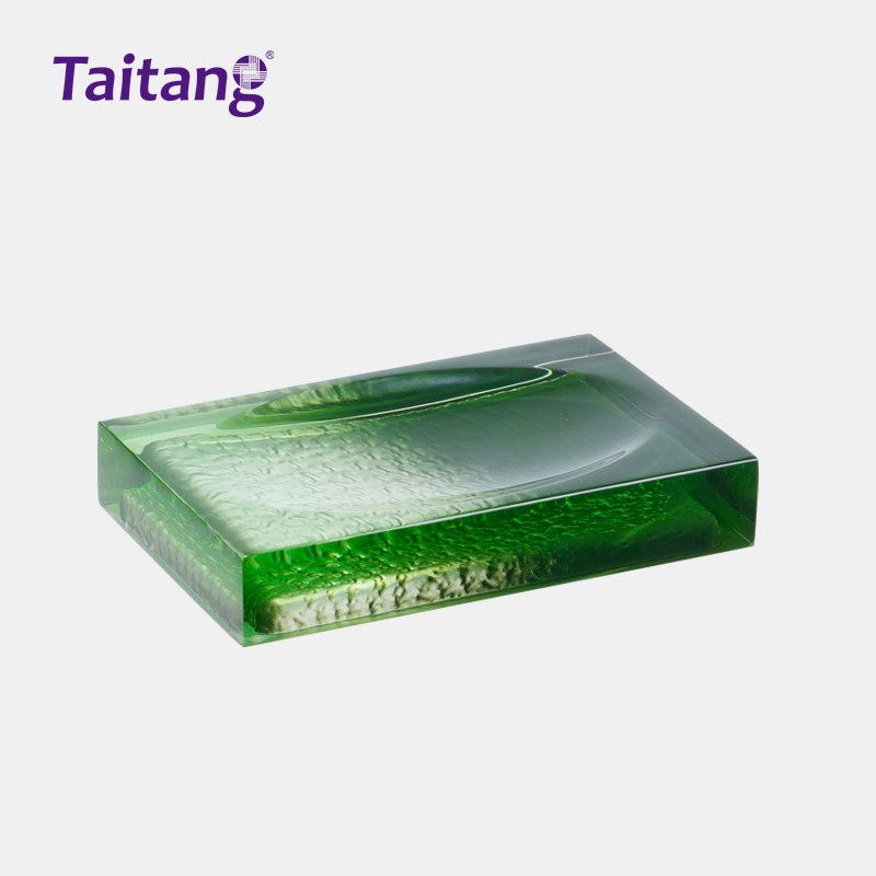 Glacier Green Translucent Resin Hotel Amenity Tray & Room Accessories Set