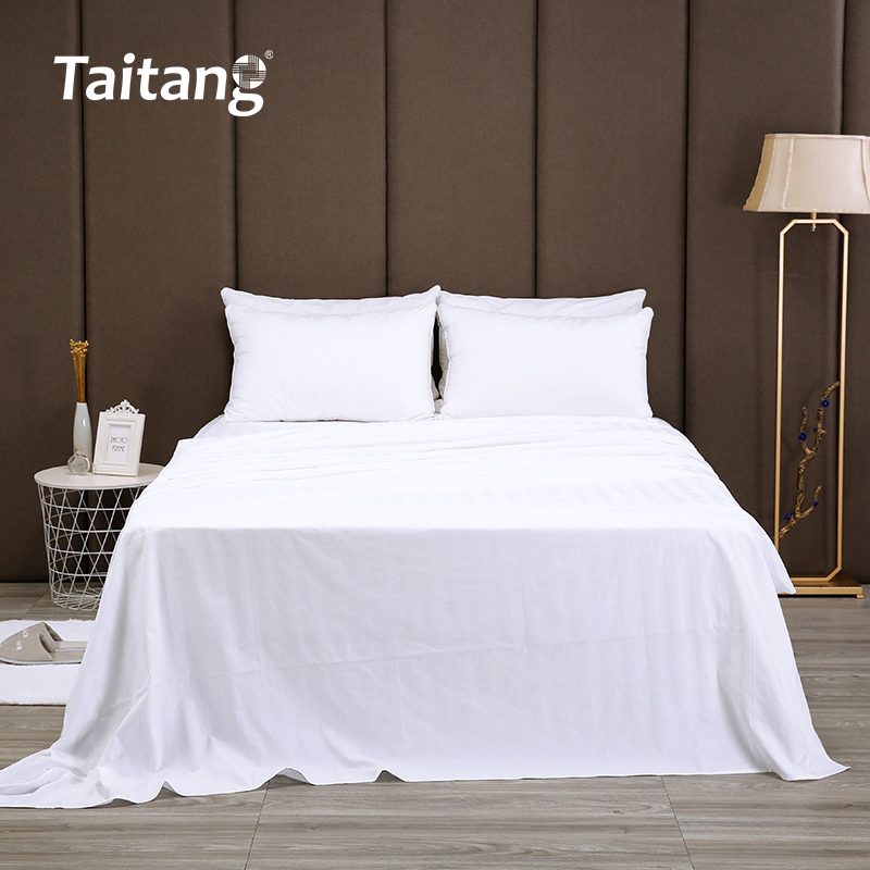 Bộ ga giường khách sạn phẳng có sọc cotton 3 cm, ga giường khách sạn cao cấp theo yêu cầu, bán buôn