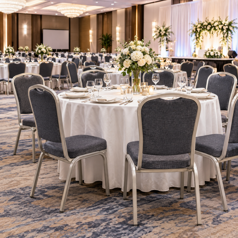 Stackable Aluminum Banquet Chair for Luxury Hotels 1.8mm Frame Taitang Hotel Furniture & Supplies Wholesale