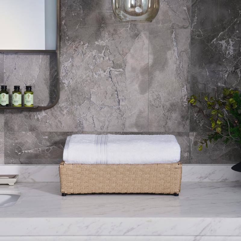 Luxury Hotel Bath Towels 100% Cotton 16S Thick Hotel Towels with Bright Silk Bubble Satin Border