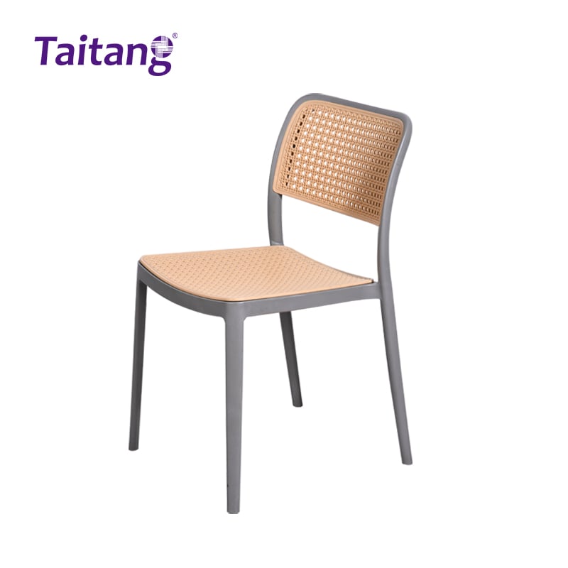 Commercial Outdoor Dining Chair Modern Faux Rattan Plastic Chair for Hotel Patios & Restaurants