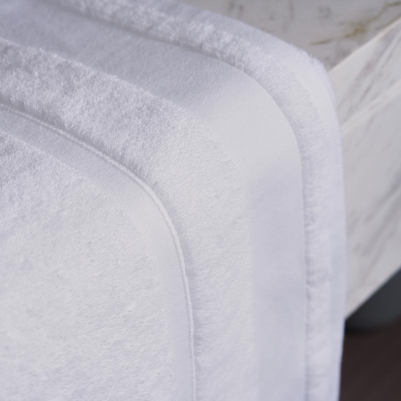 Hotel Luxury Towels 16S Spiral Cotton Bath Towel Sets with Platinum Satin Twill Border