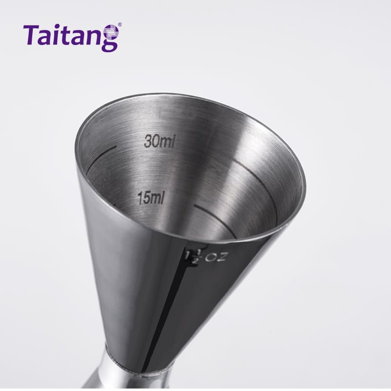 Stainless Steel Cocktail Jigger Bar Measuring Tool with Dual ML/OZ Scales for High-End Hotel Bars & Lounges