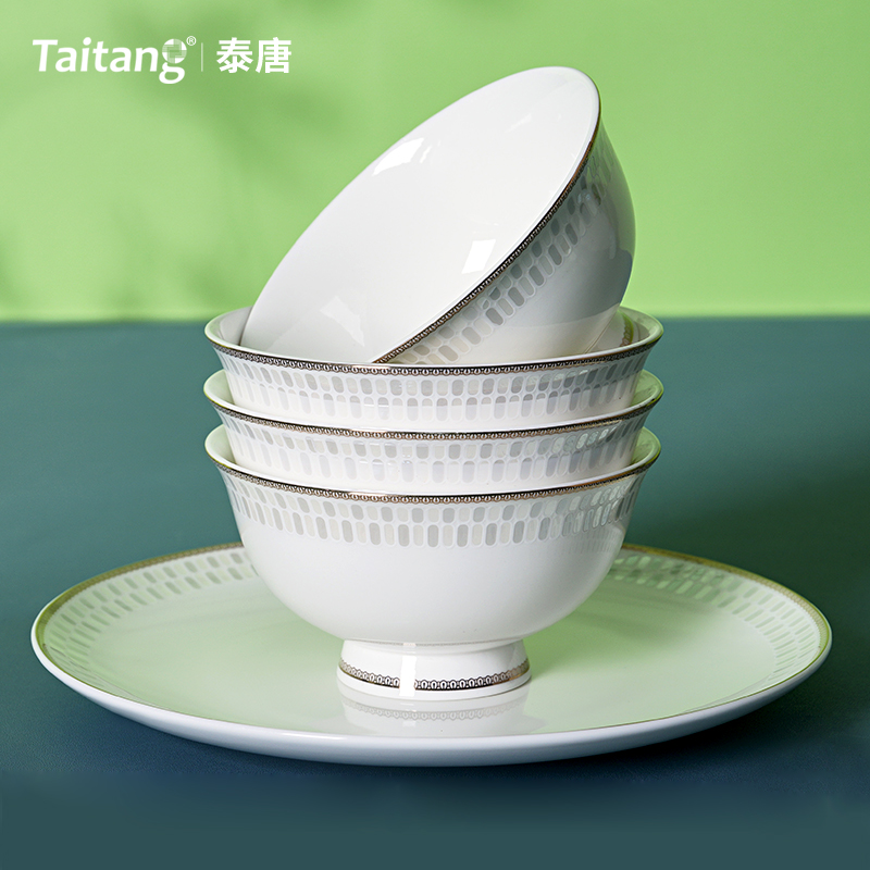 Spring Breeze Luxury Fine Bone China Dinnerware Set Elegant Bone Porcelain China Tableware Set for 5-Star Hotels