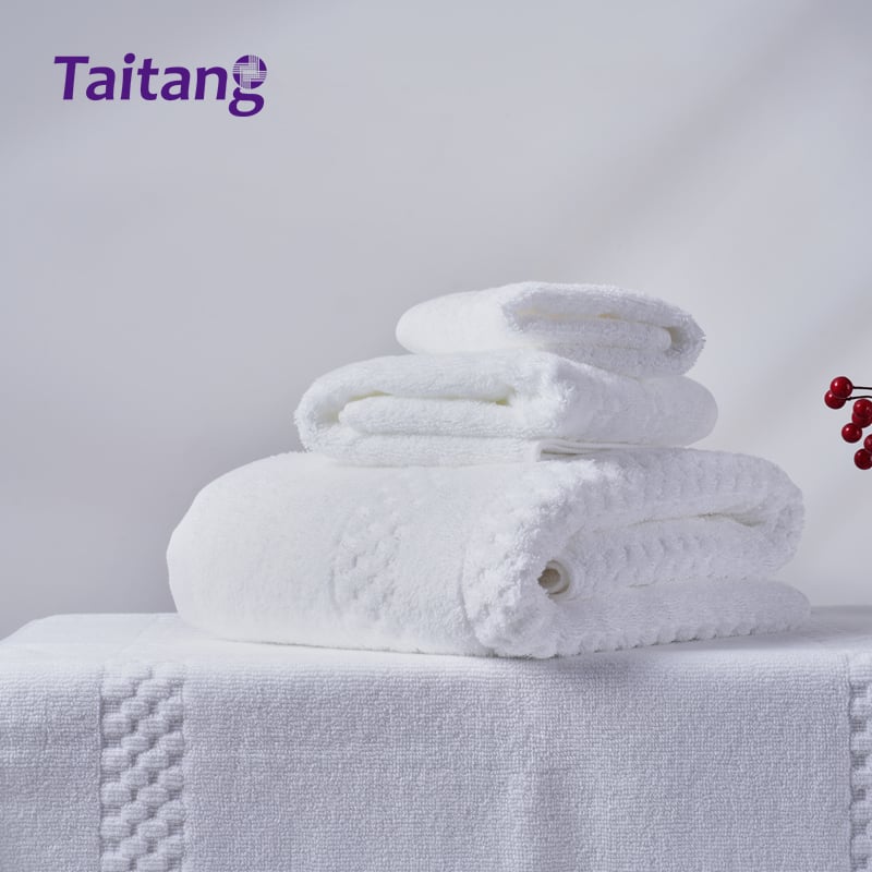 Wholesale Jacquard Pattern Hotel Towels 100% Cotton Bath Towel Collection for Commercial Hospitality