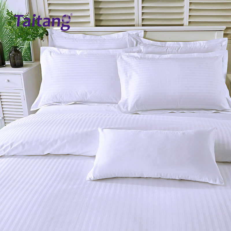 Luxury Hotel Bedding Sets 300T 100% Cotton 1cm Stripe Jacquard Hotel Suite Bedding wholesale
