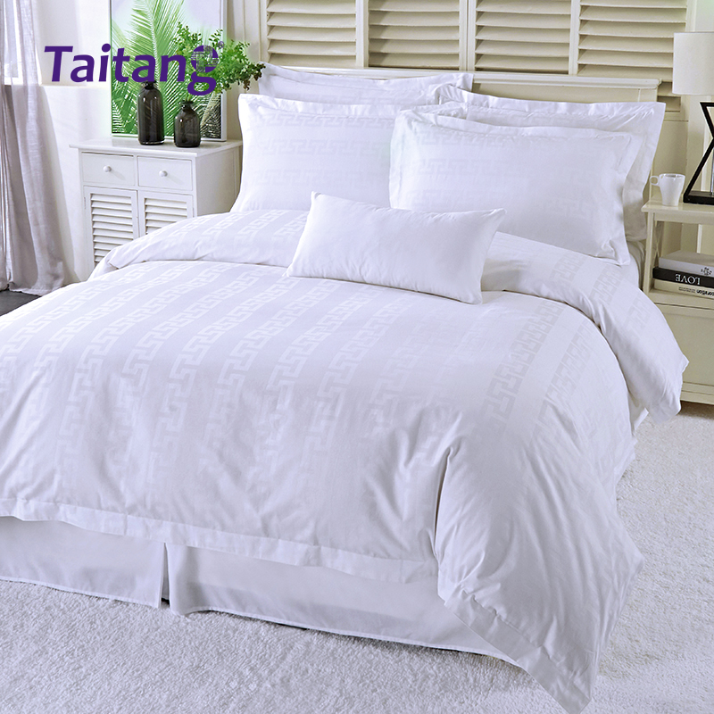 Luxury Hotel Bedding Sets 300T Greek Key Jacquard Hotel Style Bedding for 5-Star Hotels Wholesale