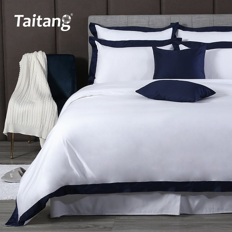 Cotton Sateen Luxury Hotel Bedding Sets Custom Hotel Bed Sheets & Duvet Covers 300TC