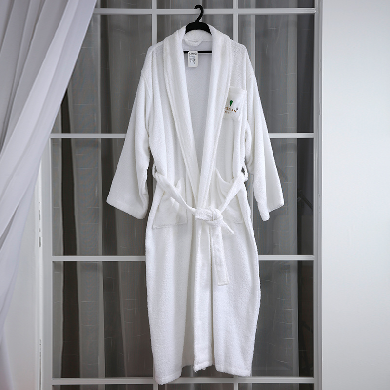 Luxury Hotel Bathrobes Double-Sided Terry Towelling Bathrobe with Classic Shawl Collar for 5-Star Hotels & Spas