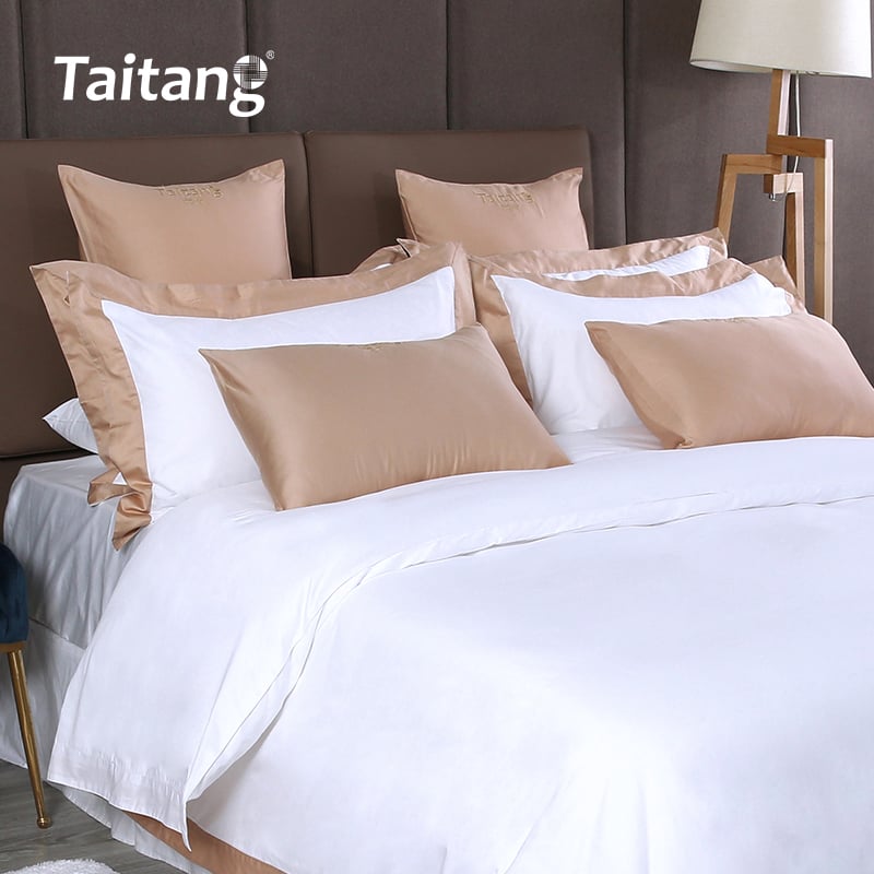 Luxury Hotel Bedding 300TC Cotton Sateen Hotel Style Bedding with French Flange Hotel Bed Sheets & Duvet Cover