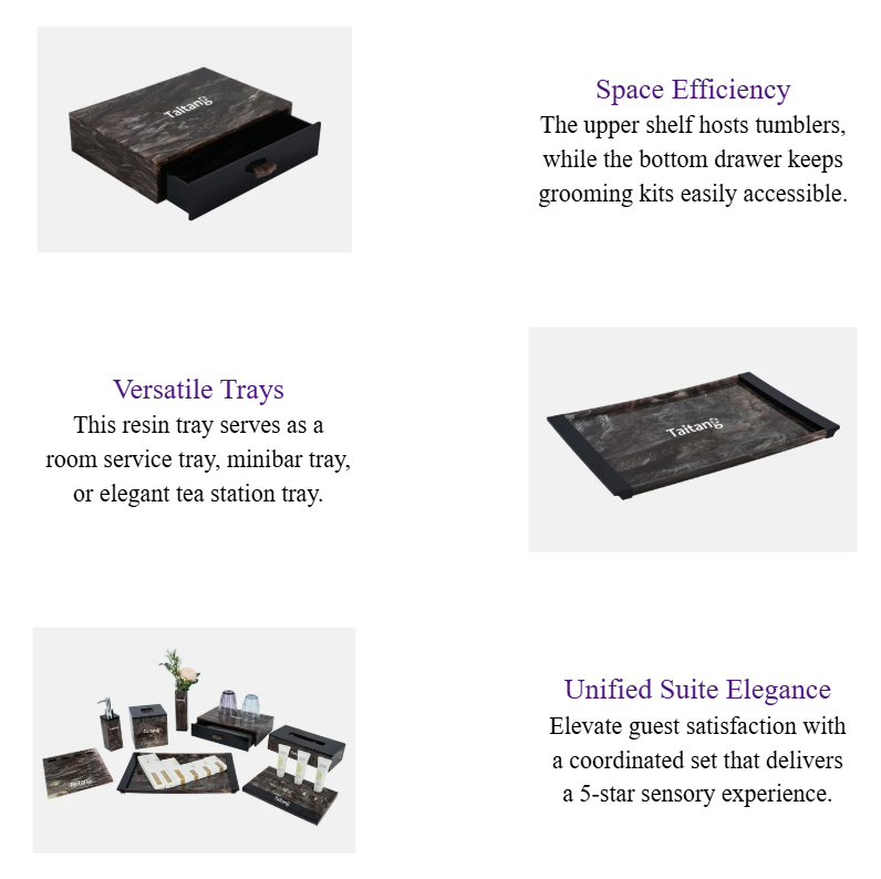 Dark Marble Pattern Hotel Amenity Set Luxury Resin Bathroom & Guestroom Accessories Collection.png