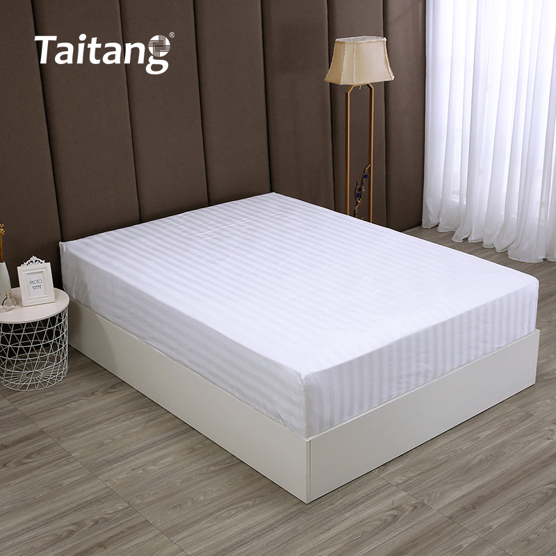 Ga giường chun cotton 3 cm họa tiết satin có sọc, ga giường cao cấp theo yêu cầu dành cho khách sạn, bán buôn