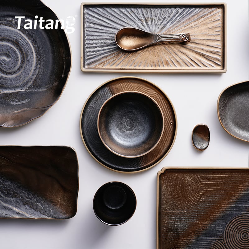 Modern Dinnerware Sets Spiral Porcelain Dinnerware Collections Chip-Resistant Restaurant Chinaware