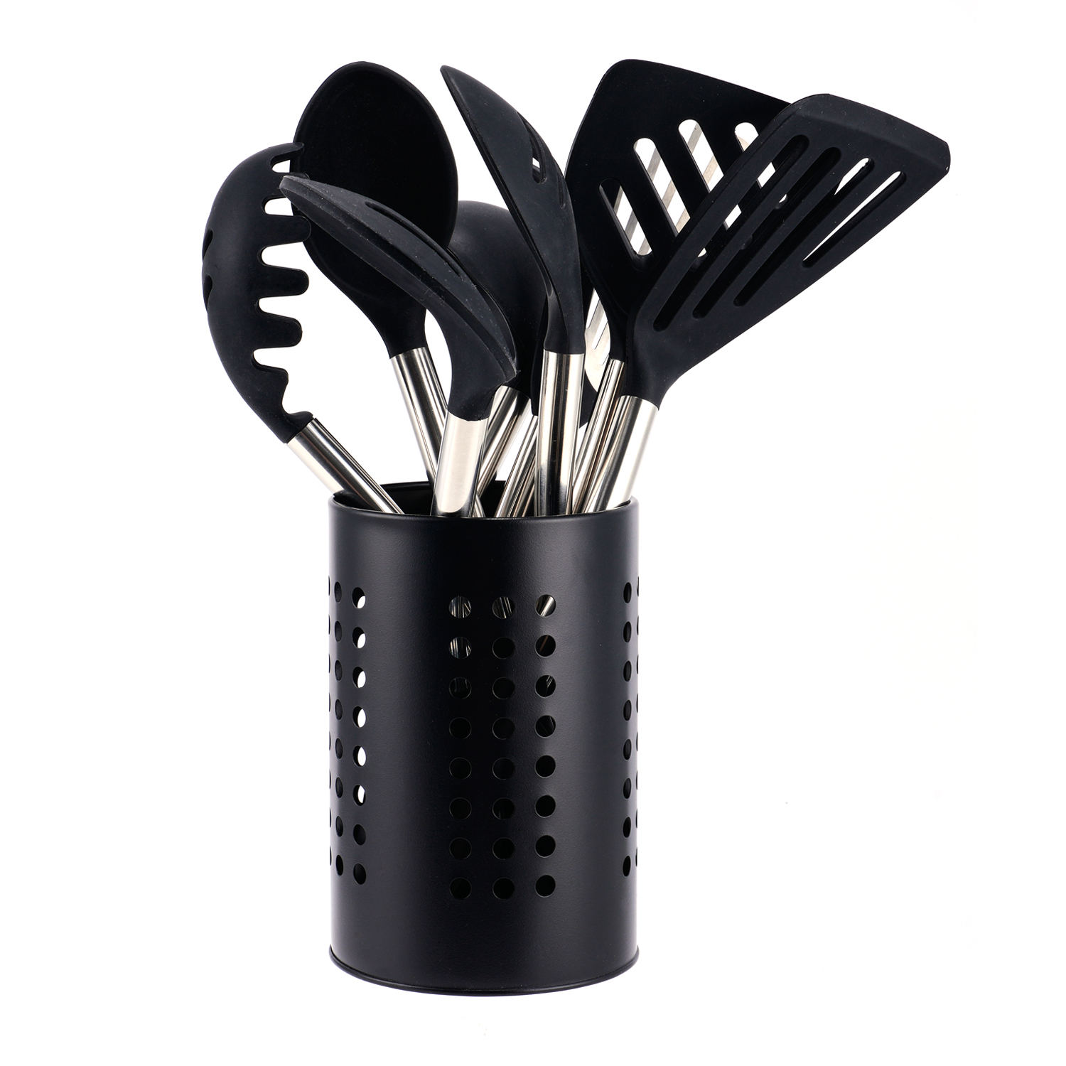 Wholesale Commercial Spatula Bucket Perforated Utensil Holder Hotel Kitchen Storage Solution