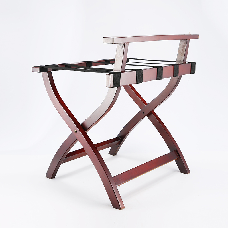 Luxury Wooden Folding Luggage Rack with Backrest