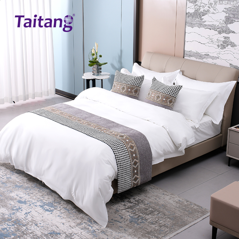 Executive Grey Hotel Bed Runner Set Luxury Hospitality Bedding & Accessories