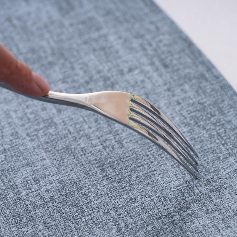 Sektorvormige Hotel Placemat met Gebuigde Blou-Grys Tafelmat vir Ronde Tafels, Hospitaal- en Kateringsbenodigdhede, Groothandel