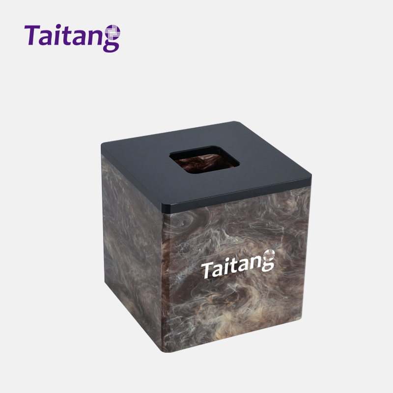 Dark Marble Pattern Hotel Amenity Set Luxury Resin Bathroom & Guestroom Accessories Collection