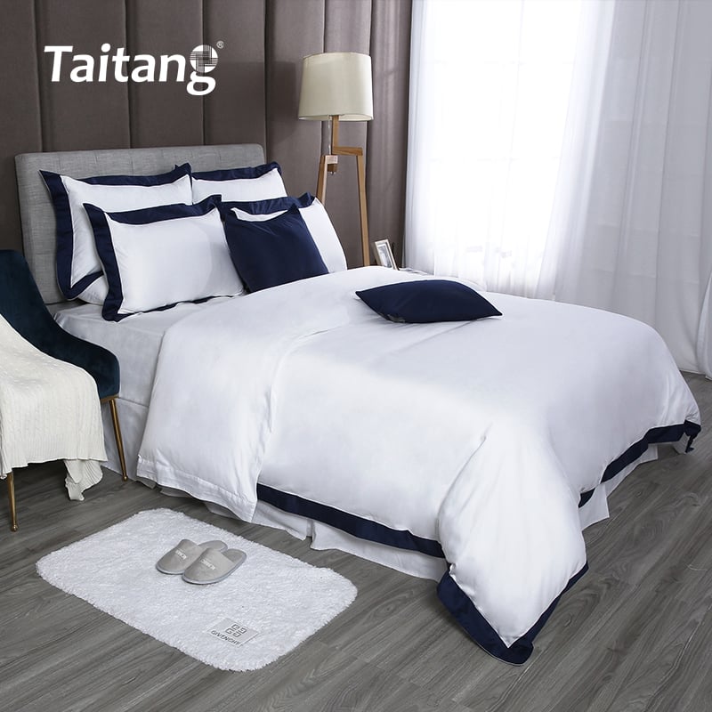 Cotton Sateen Luxury Hotel Bedding Sets Custom Hotel Bed Sheets & Duvet Covers 300TC