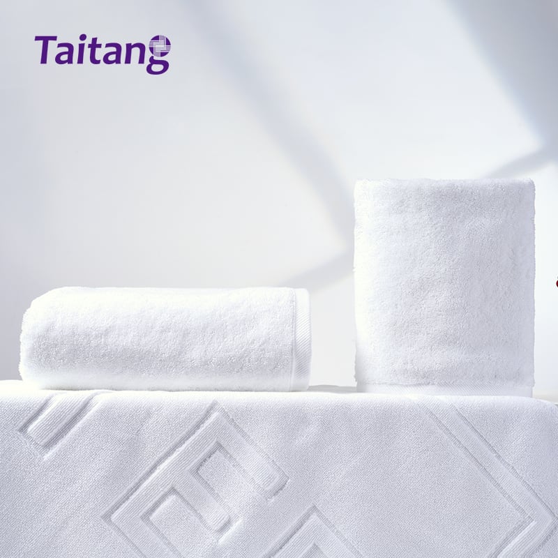 White Hotel Towel Set 100% Cotton Jacquard Bath Towels, Hand Towels & Bath Mats Wholesale