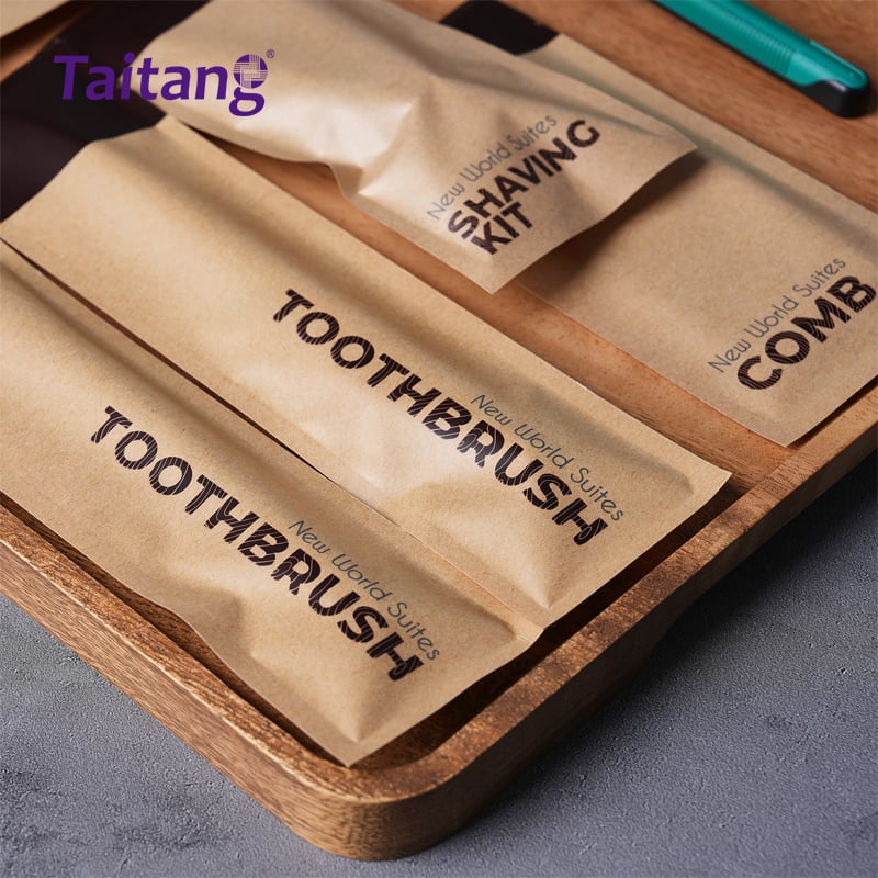 Eco-Friendly Kraft Paper Hotel Amenities Kit Custom Bulk Hotel Bathroom Toiletries Set