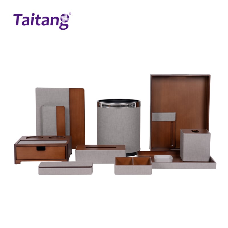 Bộ tiện nghi phòng khách sạn sang trọng làm từ gỗ và màu xám, phụ kiện phòng khách thanh lịch cho các khách sạn và khu nghỉ dưỡng 5 sao